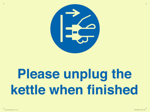 Please unplug the kettle when finished